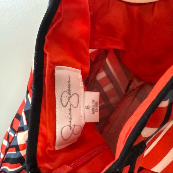 Y2K Jessica Simpson Halter Dress Geometric Print Size 6 Great Condition - Picture 4 of 4